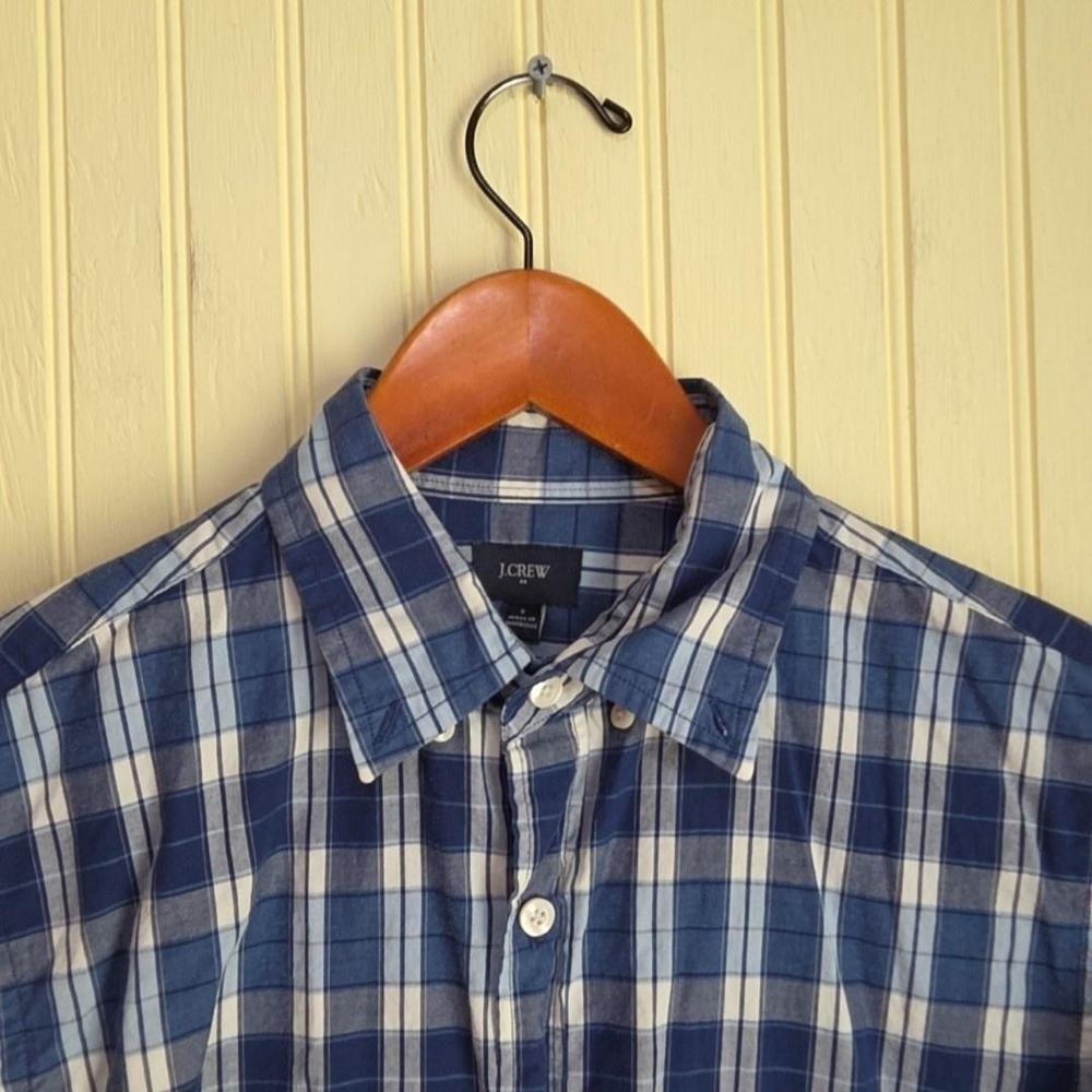 J.Crew Shirt Mens Small Blue Plaid Long Sleeve Button Down Cotton Casual